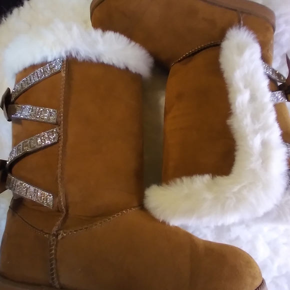 Juicy Couture kaori faux fur boots size 7.5 brown - Picture 5 of 8